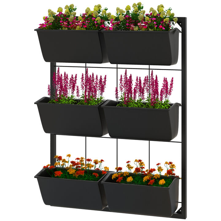 Hivvago 3-Tier Wall Hanging Planter with 6 Pots