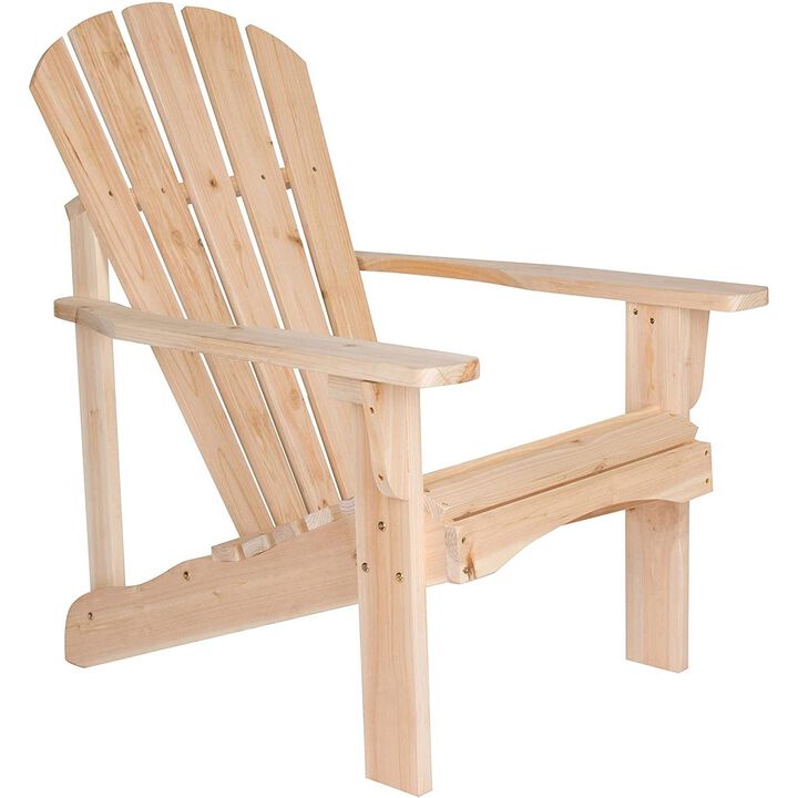QuikFurn Ergonomic Natural Cedar Wood Adirondack Chair