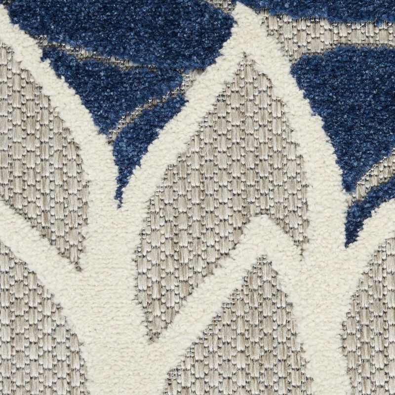 Nourison ALH05 Aloha Ivory/Navy Area Rug- 7'10 x 10'6