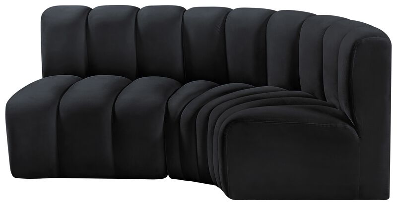 Meridian Furniture Arc Black Velvet Modular Sofa image number 5