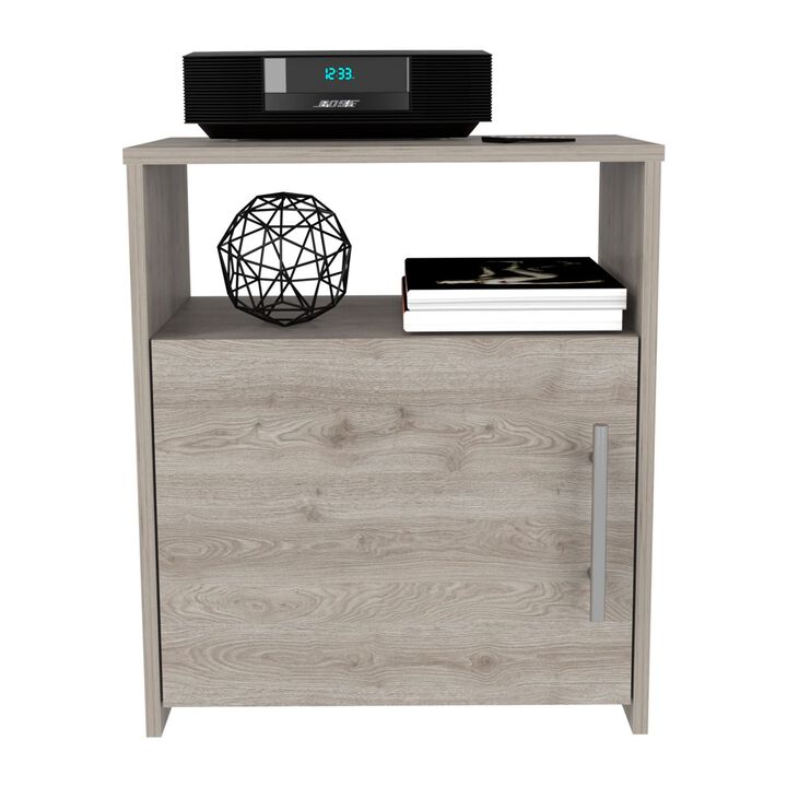 Streamdale Omaha Nightstand with Door, Shelf & Metal Handle