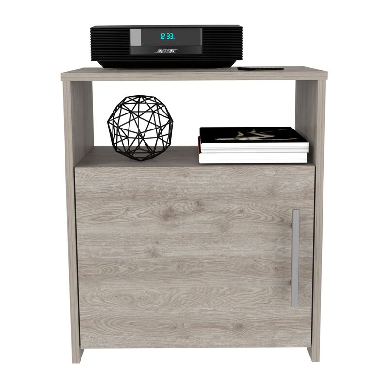 Streamdale Omaha Nightstand with Door, Shelf & Metal Handle