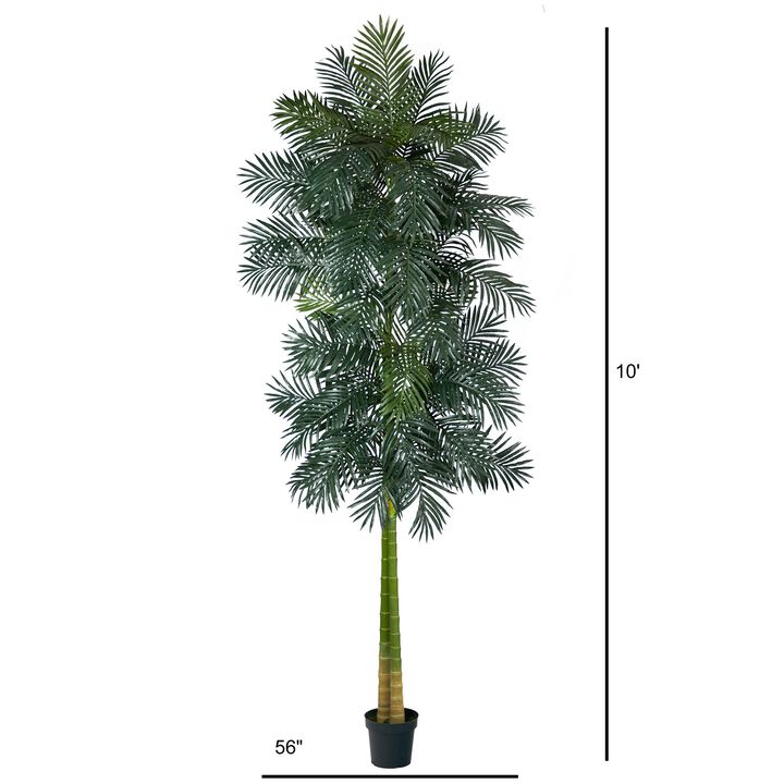 HomPlanti 10 Feet Double Stalk Golden Cane Artificial Palm Tree