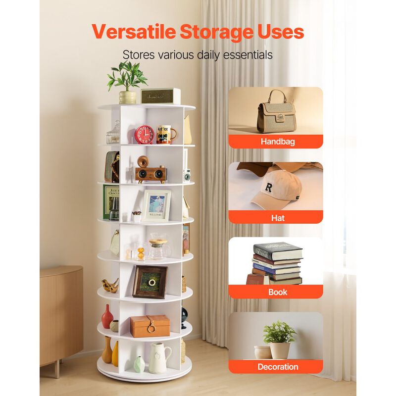 7 Tier Rotating Shoe Rack Tower, Spinning Shoe Organizer for Closet and Entryway image number 5