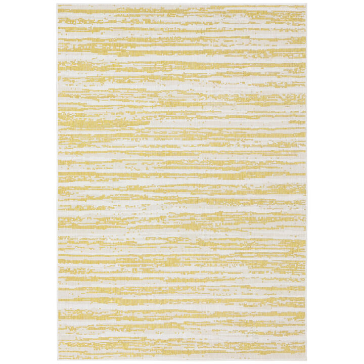 Sunnydaze Abstract Impression Outdoor Area Rug - Golden Fire - 7 ft x 10 ft