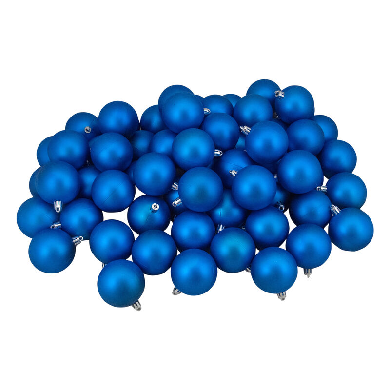 60ct Lavish Blue Shatterproof Matte Christmas Ball Ornaments 2.5" (60mm)