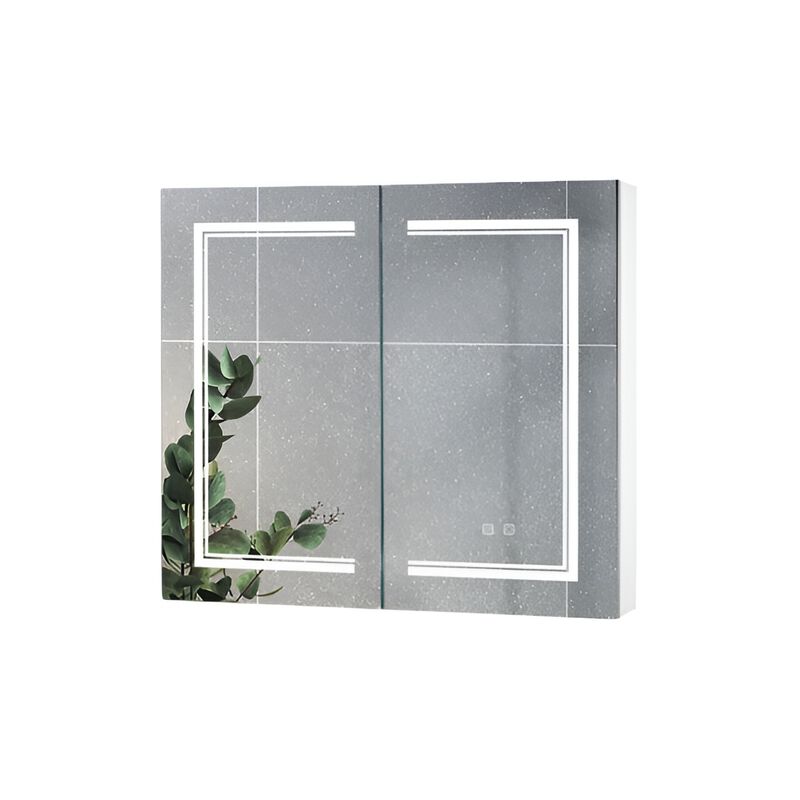 Bathroom Wall Cabinet with LED Light Anti-Fog Mirror and Adjustable Brightness