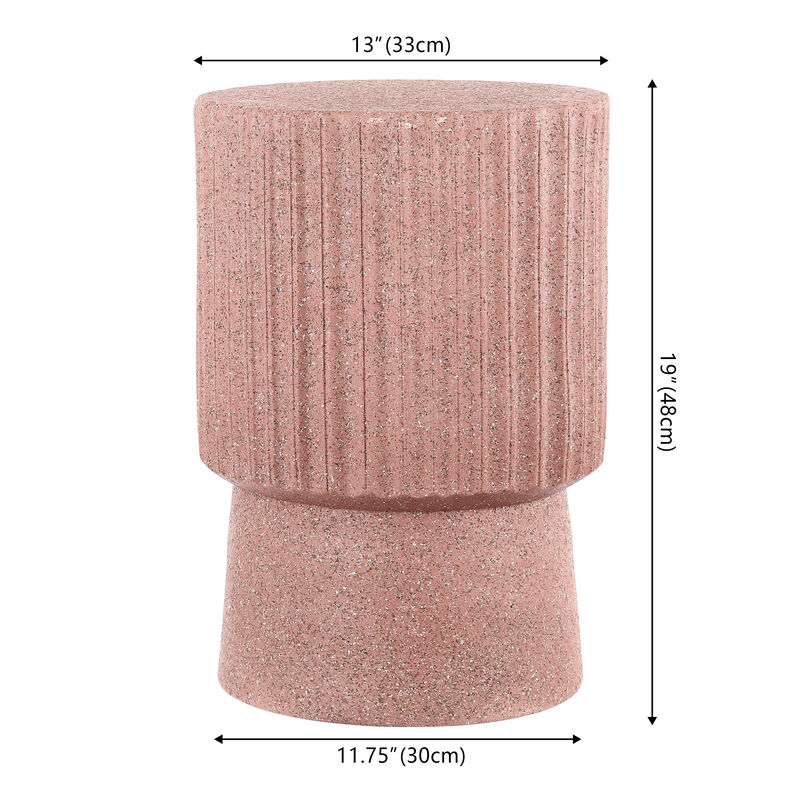 Louisa Modern Art Deco Tambour Indoor/Outdoor Accent Table