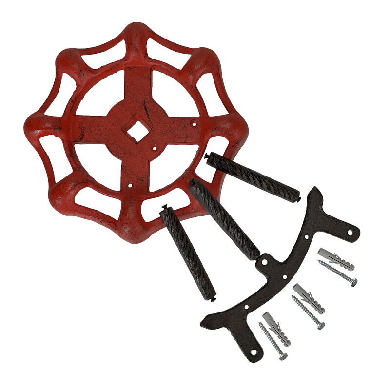 Faucet Spigot Hose Holder - Red Cast Iron - Rustic Outdoor Decor, Holds 75 Feet image number 6