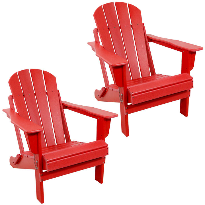 Sunnydaze All-Weather HDPE Foldable Adirondack Chair