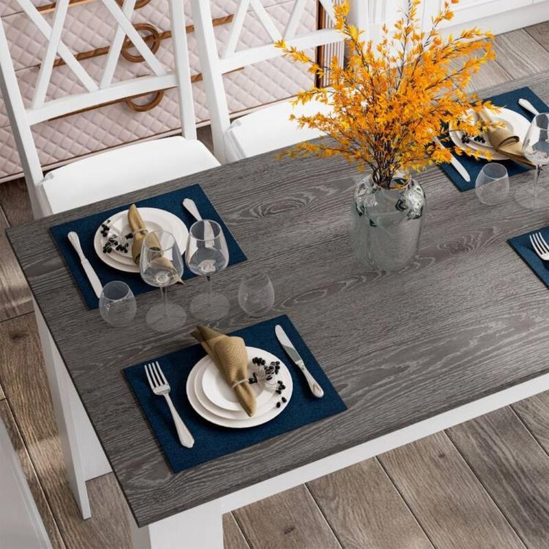 Hivvago 47-inch Kitchen Dining Table or Computer Desk in White Light Grey Wood Finish