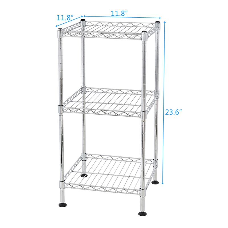 3-Tier Steel Wire Shelving Unit, Freestanding Storage Rack for Home image number 2