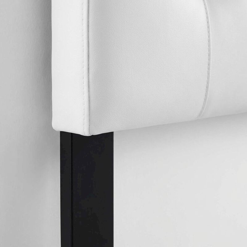Upholstered Vinyl Queen Headboard with Durable Padding and Sleek Design image number 5
