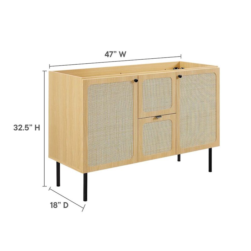 Modway EEI-6604-OAK Chaucer 48" Bathroom Vanity Cabinet (Sink Basin Not Included), Oak image number 2
