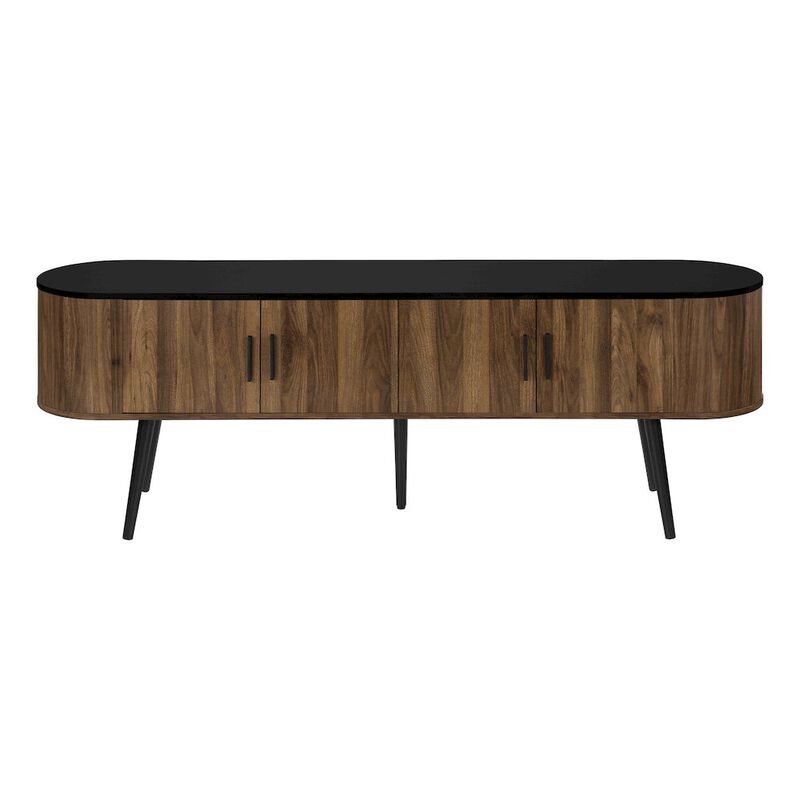 Contemporary Tv Stand in Black,Brown color