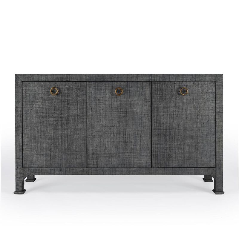 Butler Specialty Chatham 3-Drawer Raffia 60 Sideboard, Charcoal