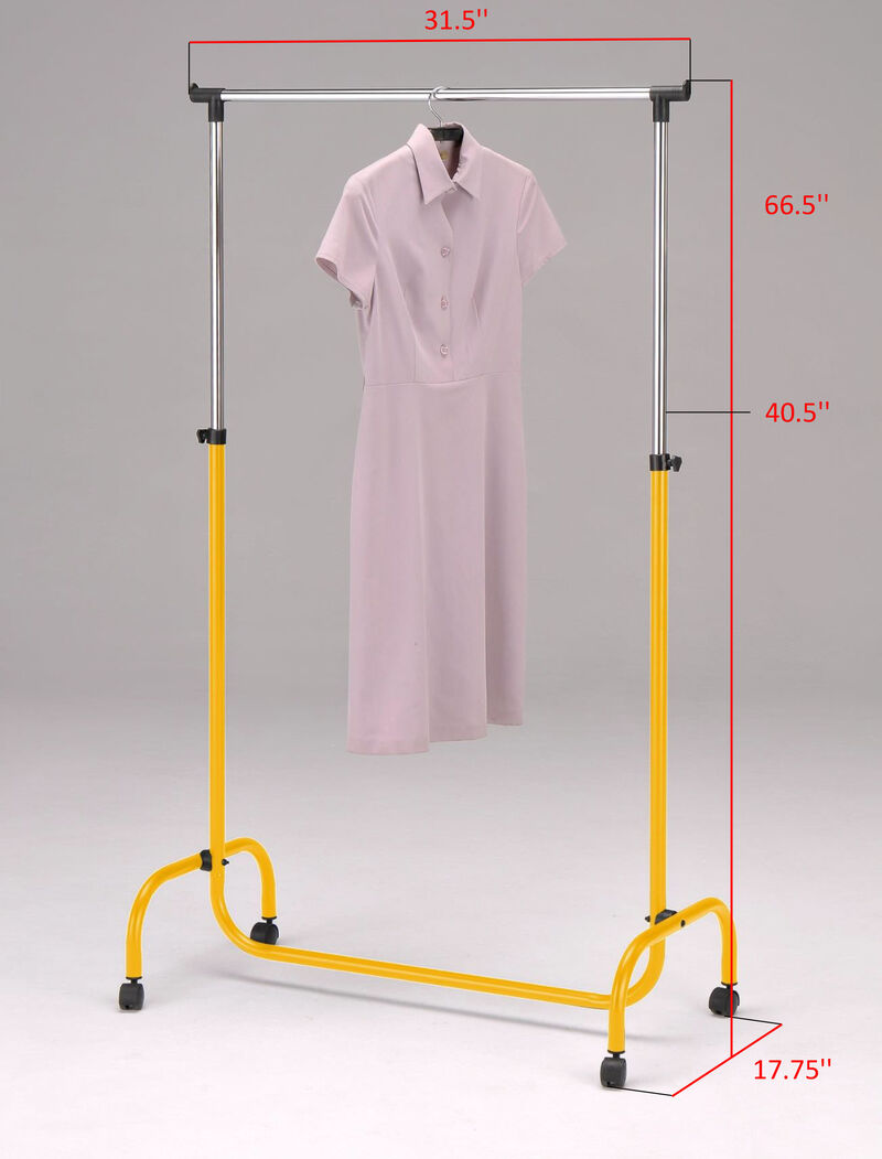 Kings Brand Furniture Standard Rod Clothing Garment Rack, Rolling Clothes Organizer on Wheels for Hanging Clothes