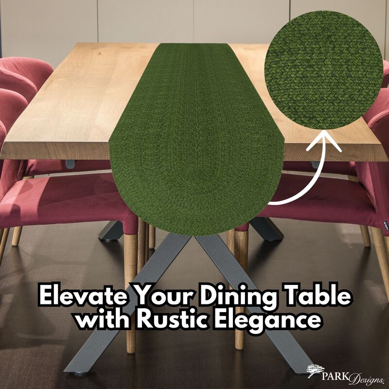 Park Designs Basil Spice Bin Braided Table Runner 15" X 54" image number 1