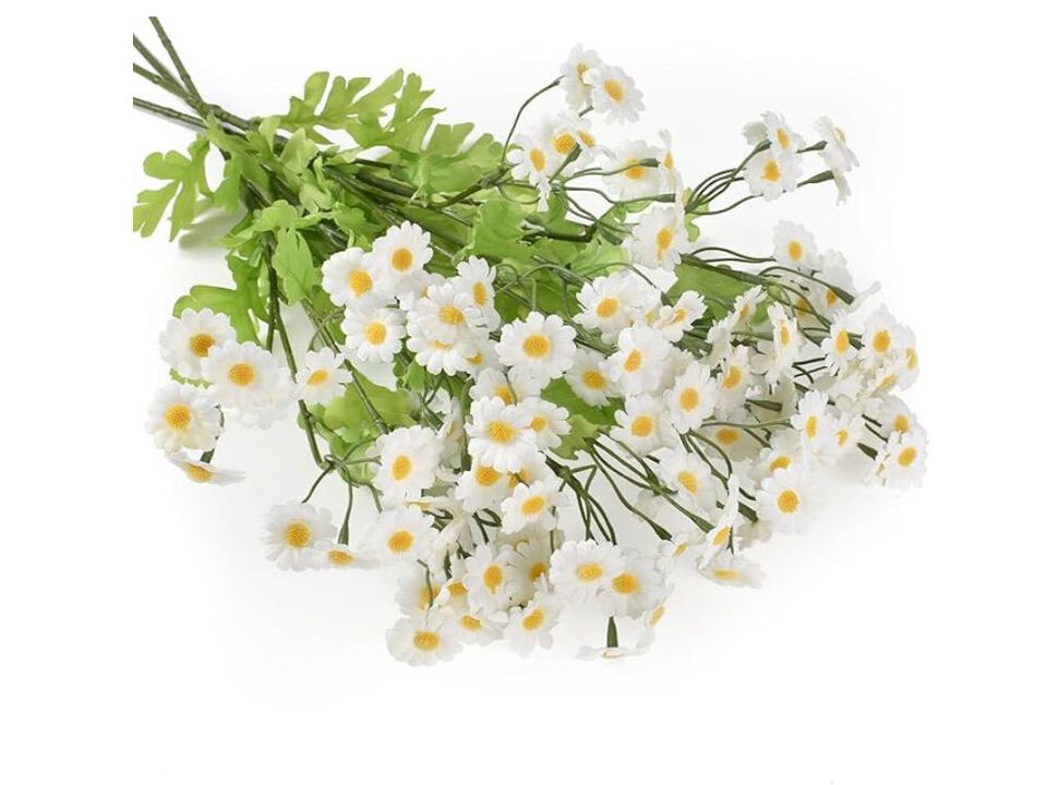4 Piece White Artificial Daisy Flowers Wedding Centerpiece Decor