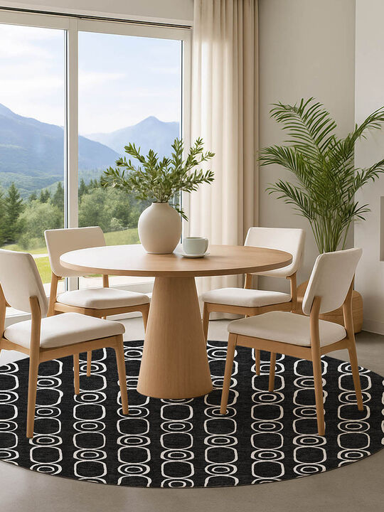 The Reserve TR6 Black 8' Round Rug