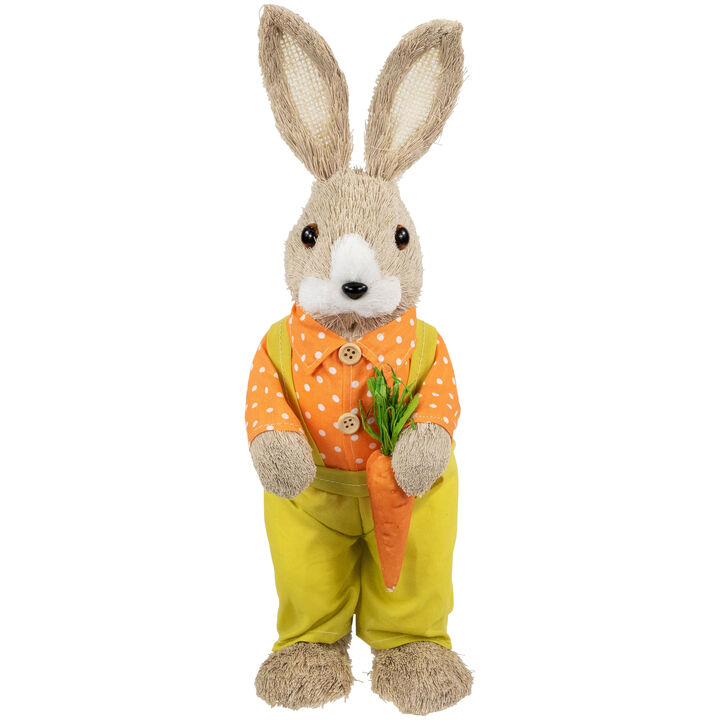Standing Boy Rabbit with Carrot Easter Figure - 16" - Orange and Green