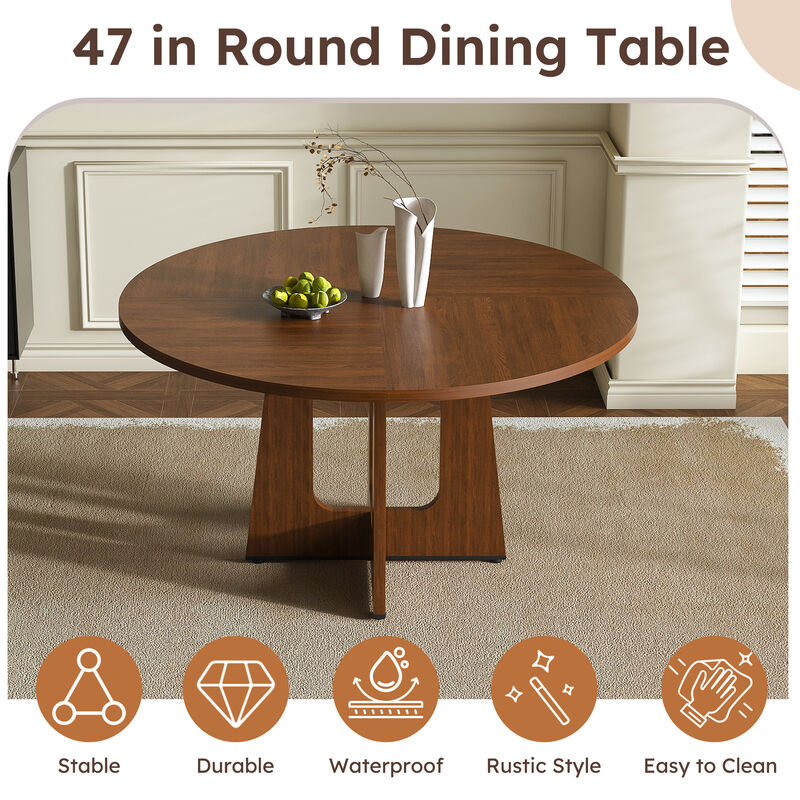 Merax Marble-Style Round Dining Table image number 3