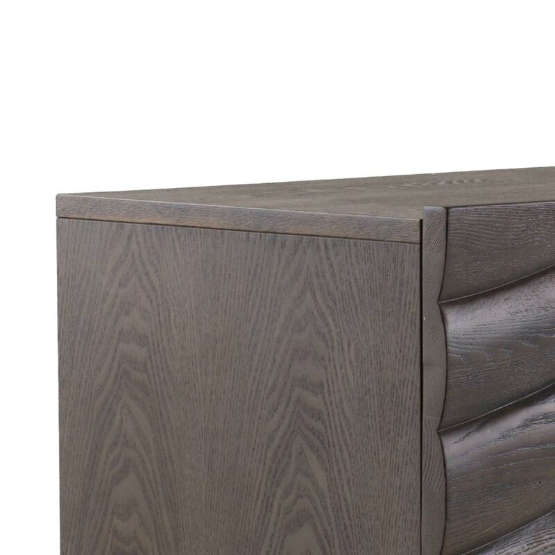 Cid Finn Sideboard Buffet Server Cabinet, 4 Door, Gray, Silver 71 Inch image number 3