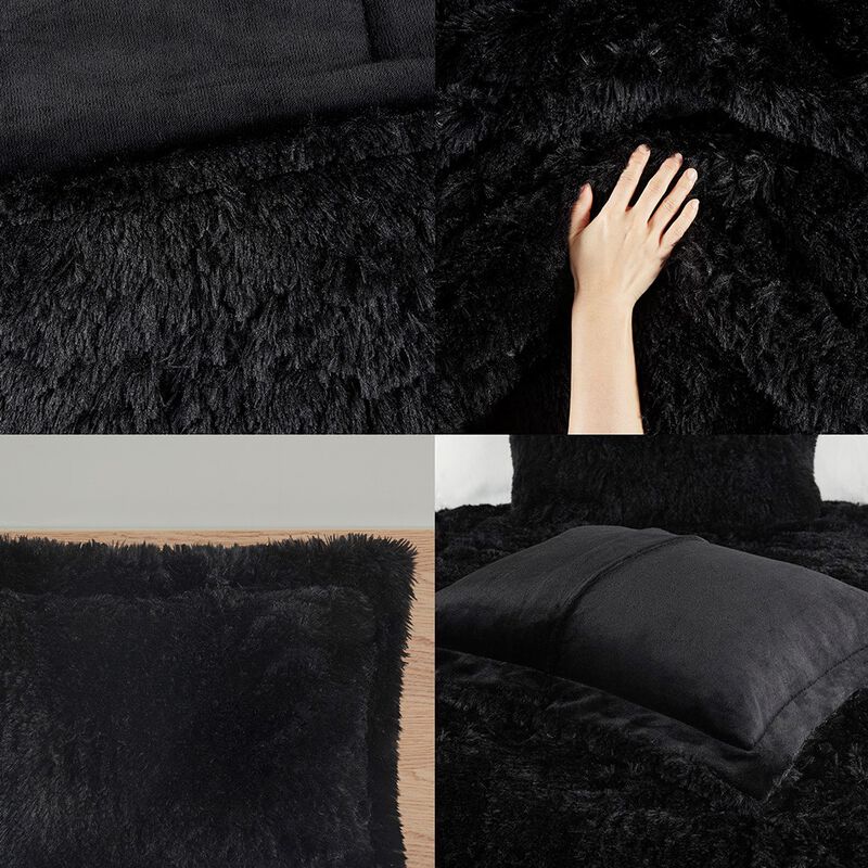 Gracie Mills Susie Contemporary Shaggy Long Fur Comforter Set