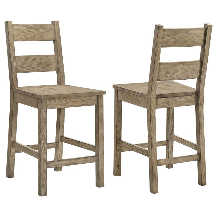 Dova Counter Height Chair Set of 2, Ladder Back, Vineyard Oak Brown