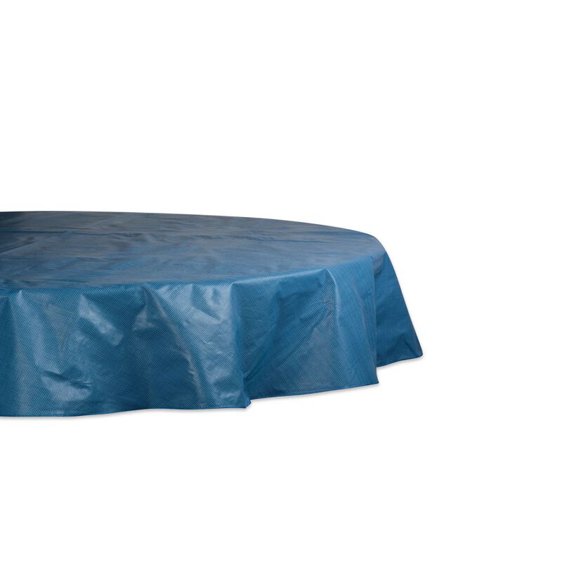 70" Blue Round Solid Cotton Tablecloth