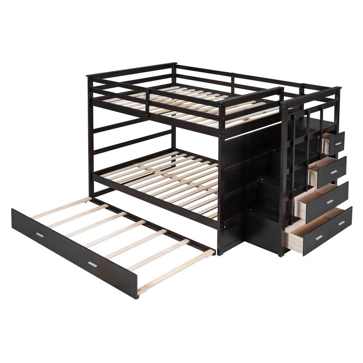 Merax Full Bunk Bed with Twin Size Trundle