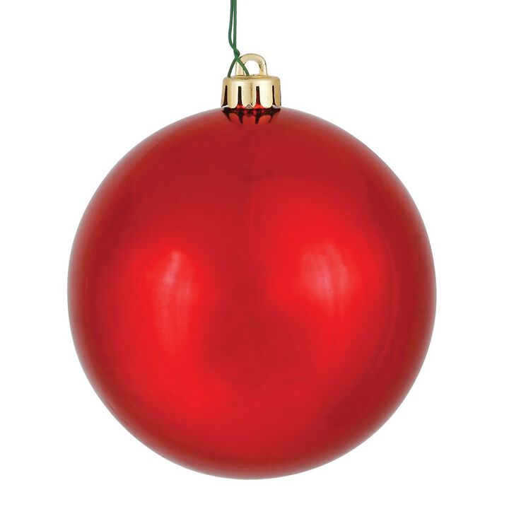Vickerman 2.4" Christmas Ornament Ball, Red Shiny Finish, Shatterproof Plastic, UV Resistant, Holiday Christmas Tree Decoration, 24 Pack