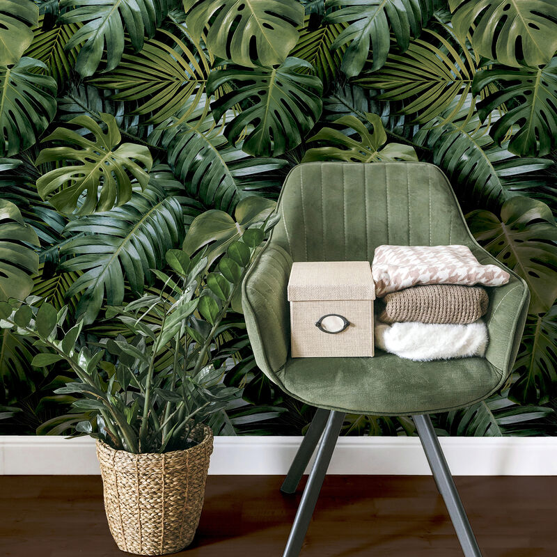 Harlynn Green Monstera Wallpaper image number 3