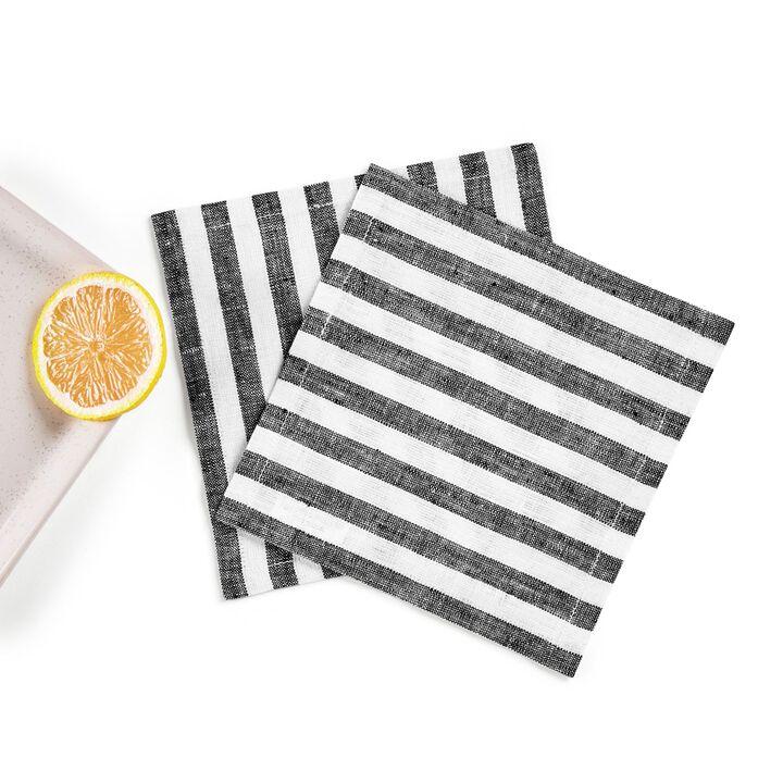 Linen Cocktail Napkins - Amalfi Stripe