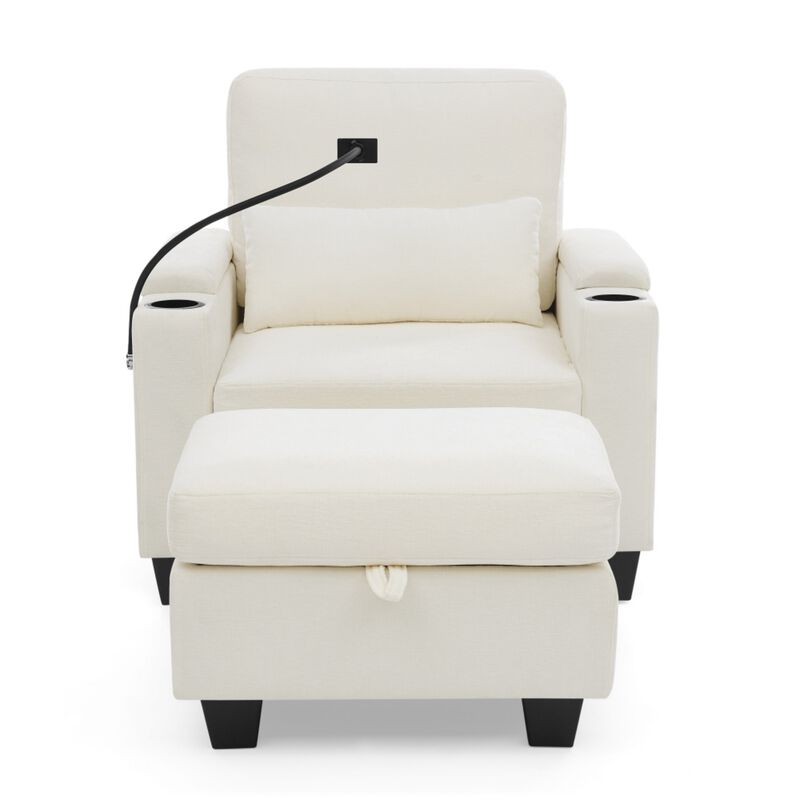 Kurtfo Chenille Accent Chair Set image number 8