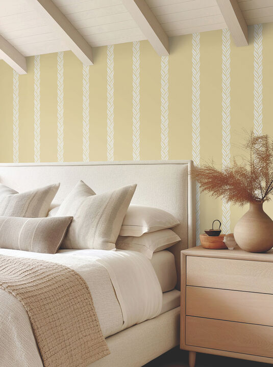 Braided Stripe Yellow Wallpaper