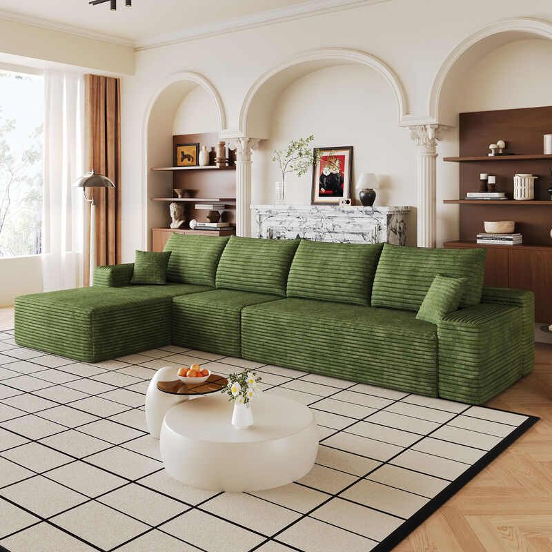 Watvit 135" L-Shape  Cloud Sectional Couch image number 1