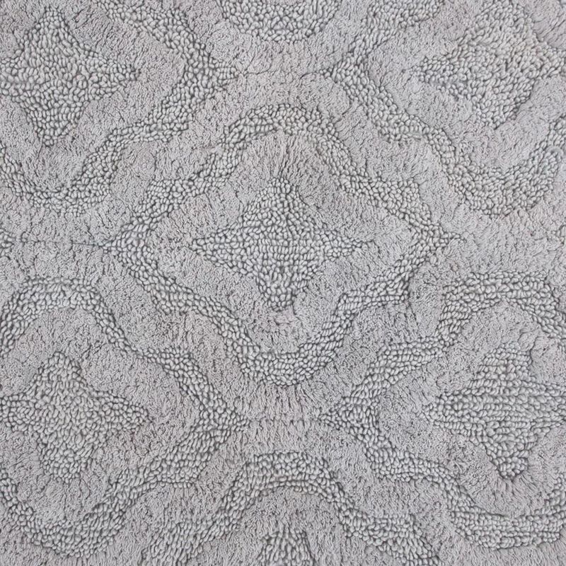 Knightsbridge Link Bath Rug Cotton Non Skid Back - 20x30", Silver