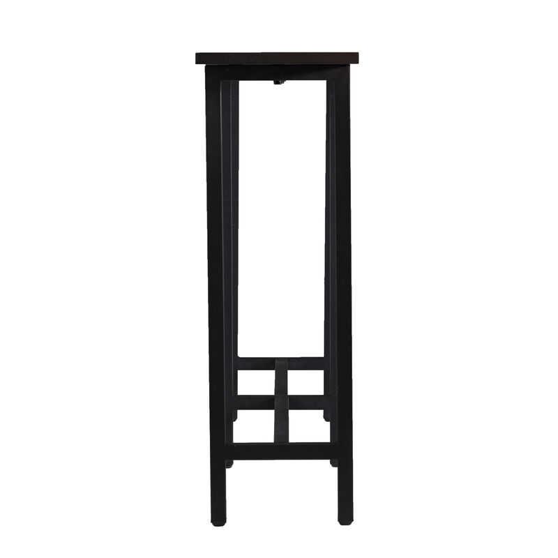 HomeRoots 54" Espresso and Black Wood and Iron Console Table image number 2