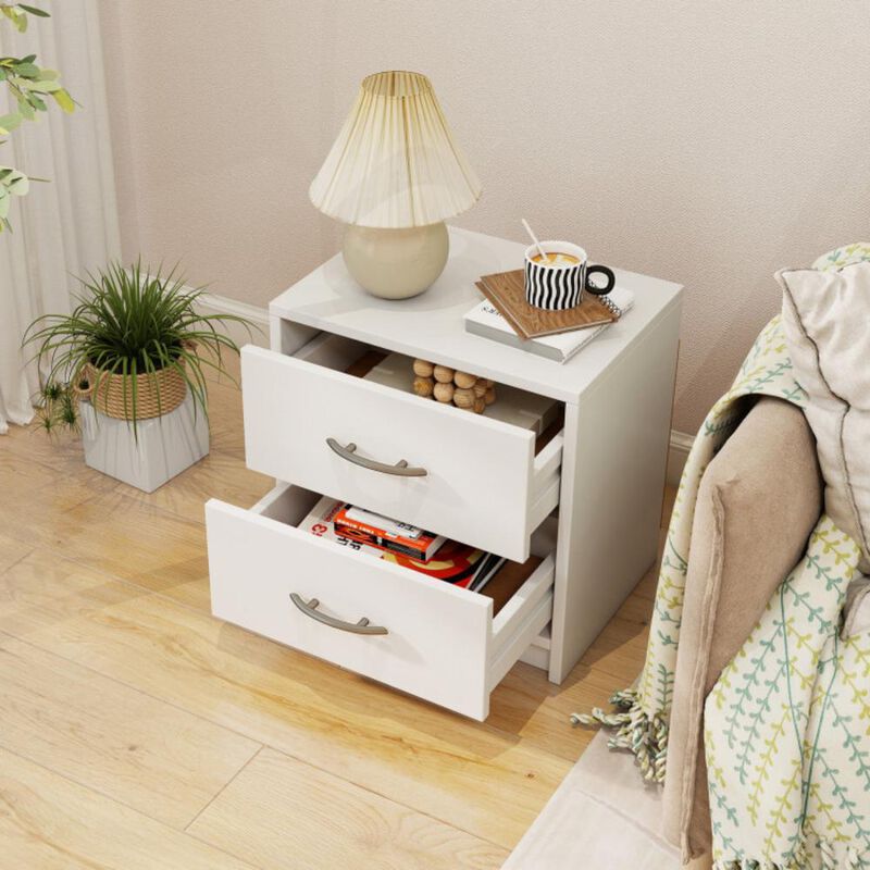 Hivvago 2 Drawer Nightstand with Storage for Living Room