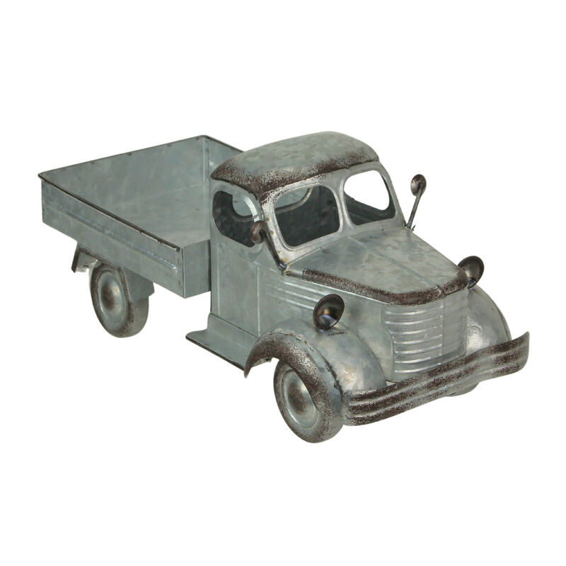 Distressed Galvanized Silver Truck Planter &ndash; Rustic Decor for Gardens & Patios image number 0