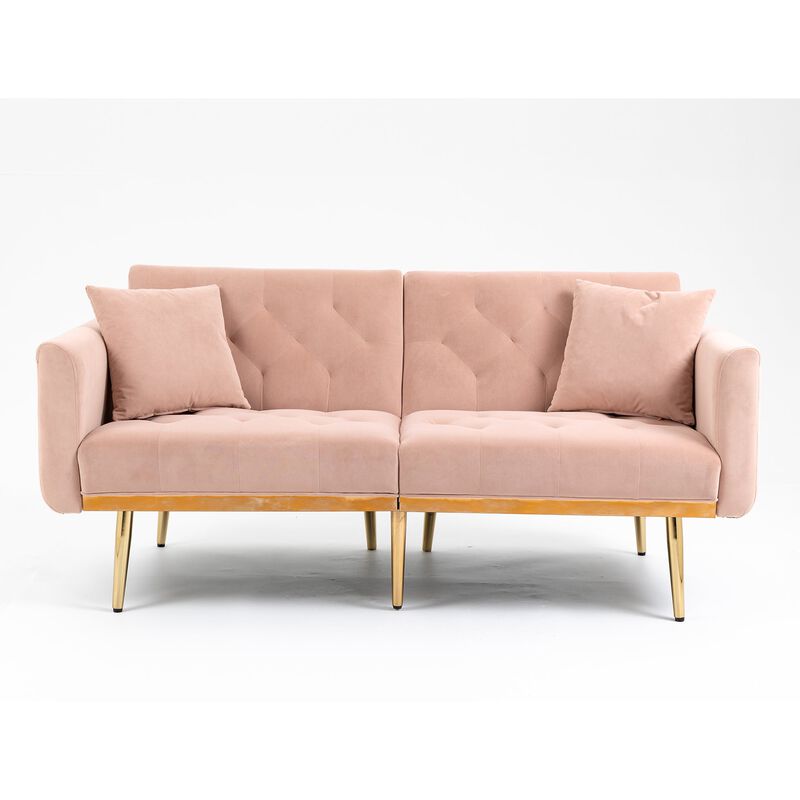 MONDAWE Velvet Sofa, Accent Sofa Loveseat Sofa with Metal Feet for Bedroom, Living Room