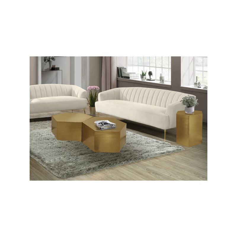 Meridian Furniture Hexagon Brushed Gold Coffee Table