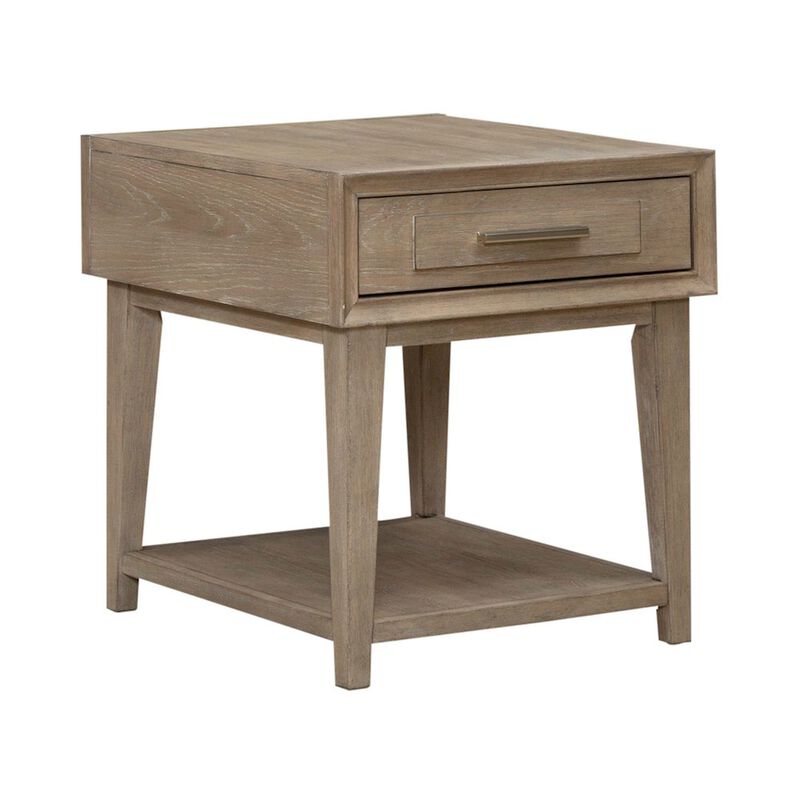 Liberty Furniture Brentwood End Table for Living Room - Sandstone Oak Wood image number 7