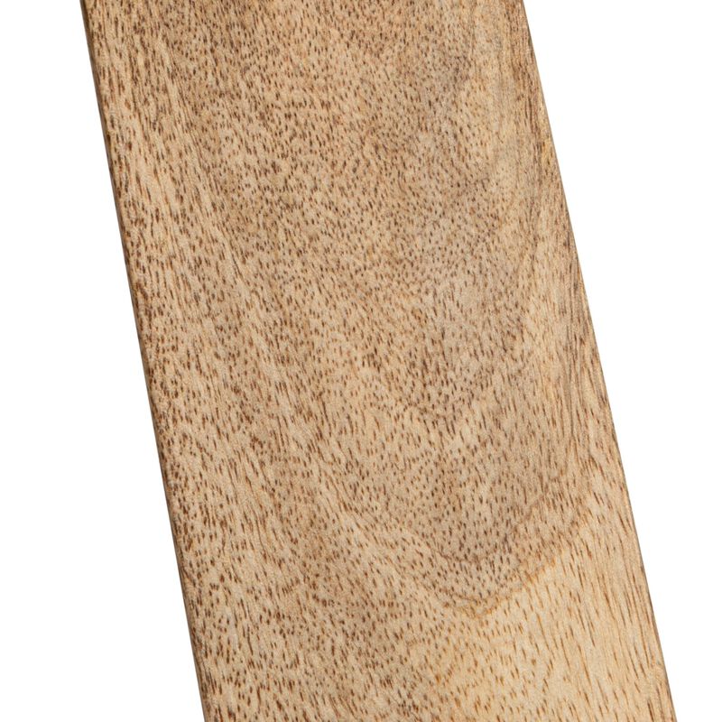 Stitched Leather and Wood Bench, Camel and Natural image number 5
