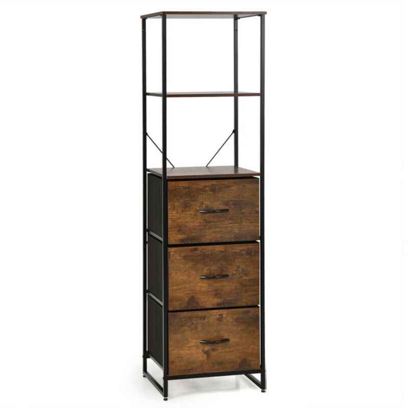 Hivvago Freestanding Vertical 3 Drawer Dresser with 3 Shelves
