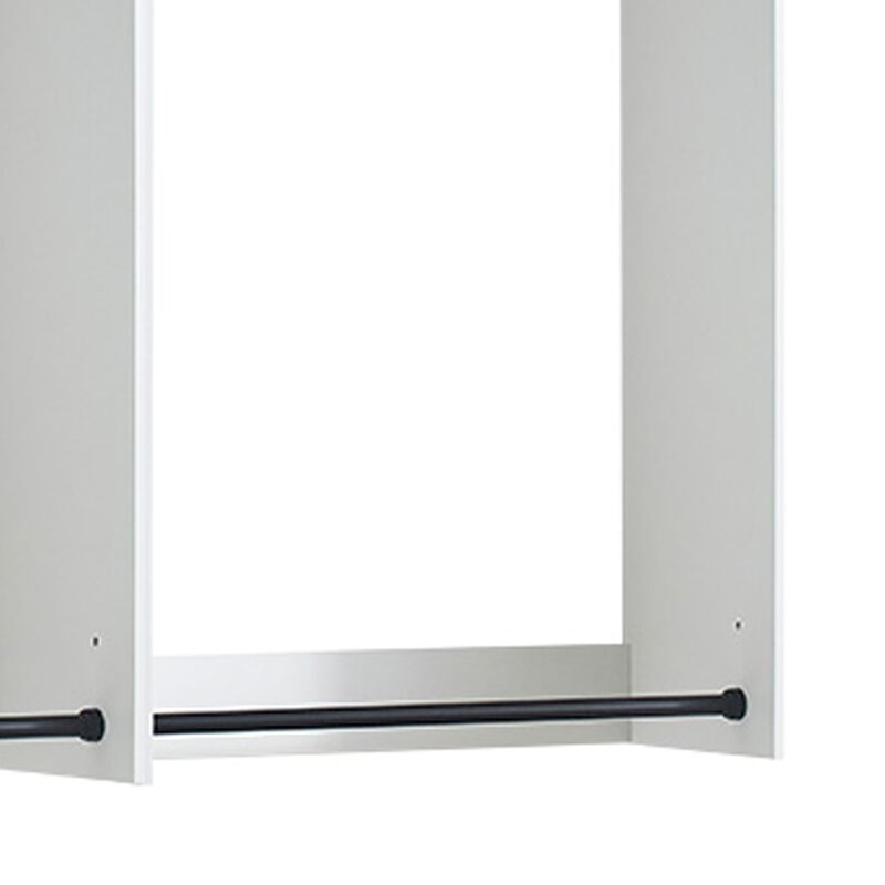 Vedz Wall Mounted Closet Set, 6 Hanging Rods, White Melamine