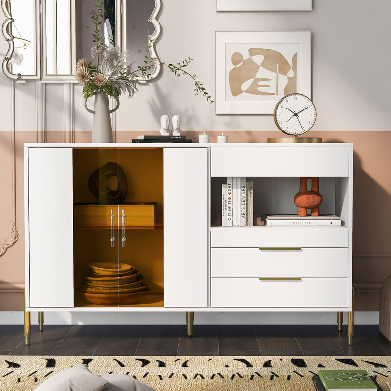 Merax Light Luxury Modern Living Room Storage Cabinets