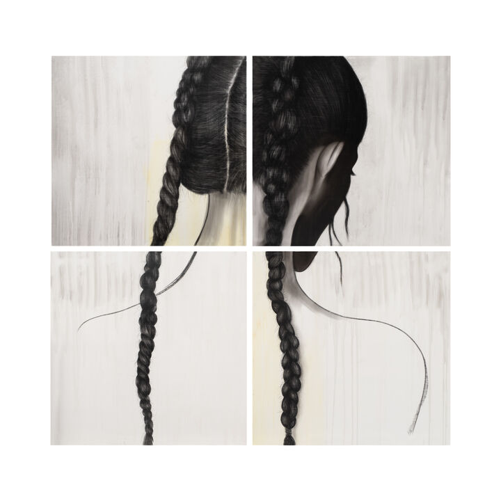 S/4 Hand Painted Braided Girl