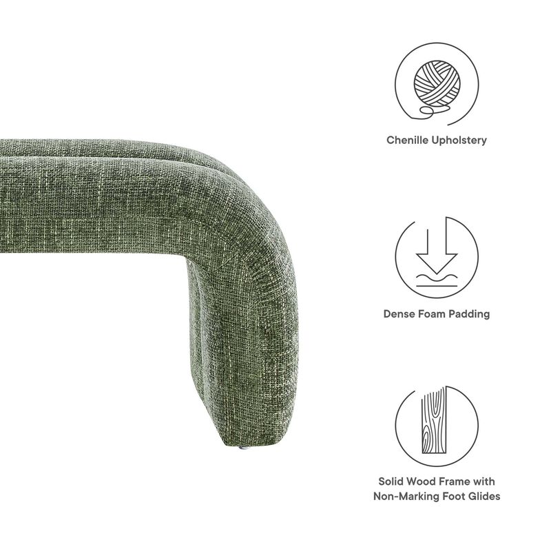 Modway EEI-6769-FRO Dax 50.5" Chenille Upholstered Accent Bench, Frost image number 3